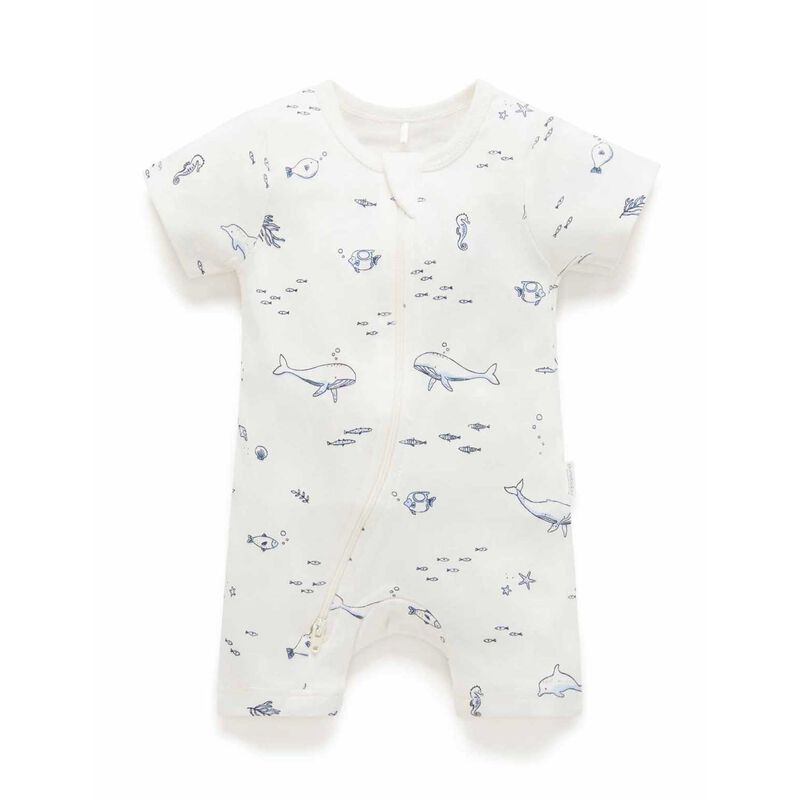 Purebaby S/S Short Leg Zip Growsuit image number 8